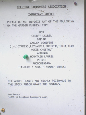 Notice from Belstone Commoners Asscn.