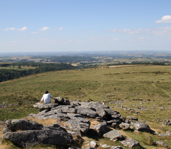 view to the north from Belstone Tor
