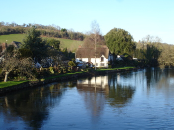 view upstream from Bickleigh bridge