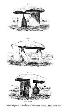 camera lucida sketches of Spinster's Rock by G W Ormerod