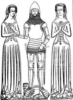 Brass of Hawley and wives in St Saviour's Ch.