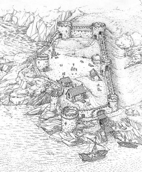 Artist's impression of Hawley's fort