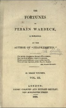 1830 edition of Shelley's Fortunes of Perkin Warbeck