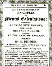 Pamphlet giving Examples of Mental Calculations by G. Bidder