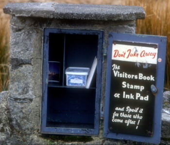 inside the Cranmere Pool letterbox &copy; Patrick Gueulle