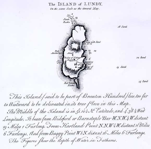 Donn's 1765 Map of Lundy