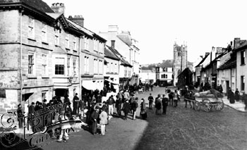 Market in Fore Street Okehampton, 1890