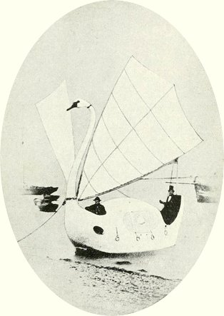 The 'Swan of the Exe' showing Capt. Peacock in the stern and Mr Dixon in the bow